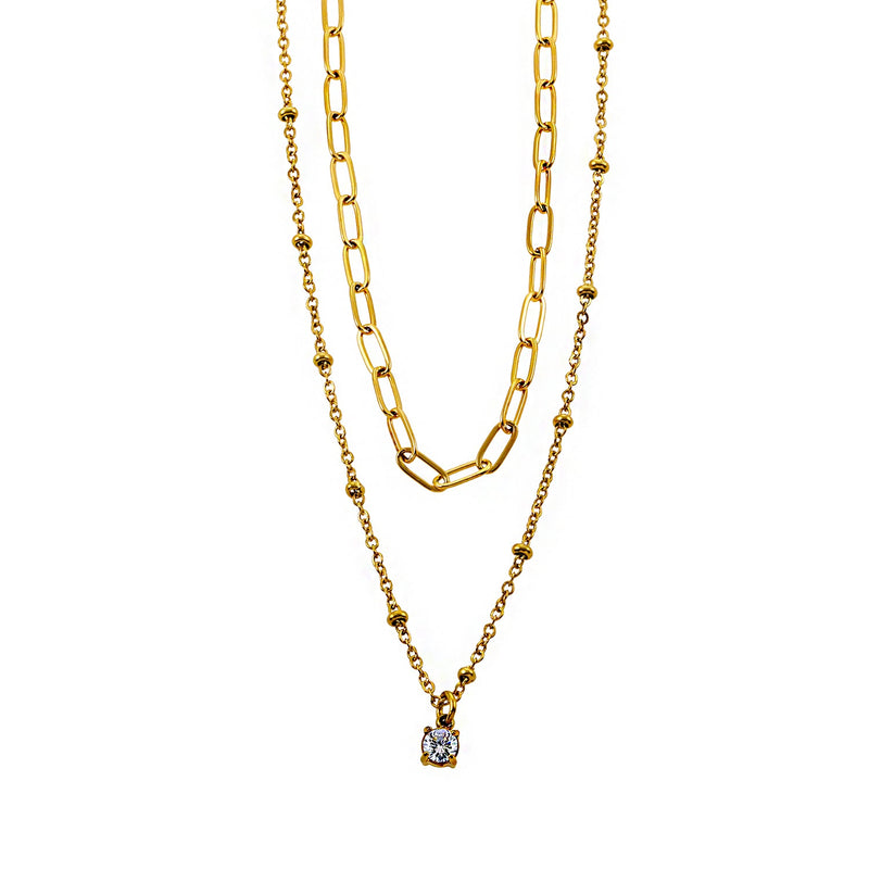 Layered Solitaire Necklace
