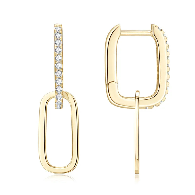 Aurelia Moissanite Paperclip Earrings
