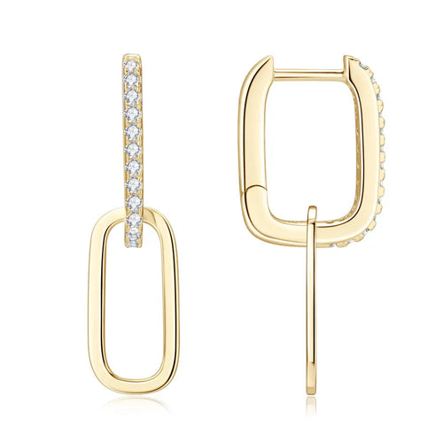 Aurelia Moissanite Paperclip Earrings