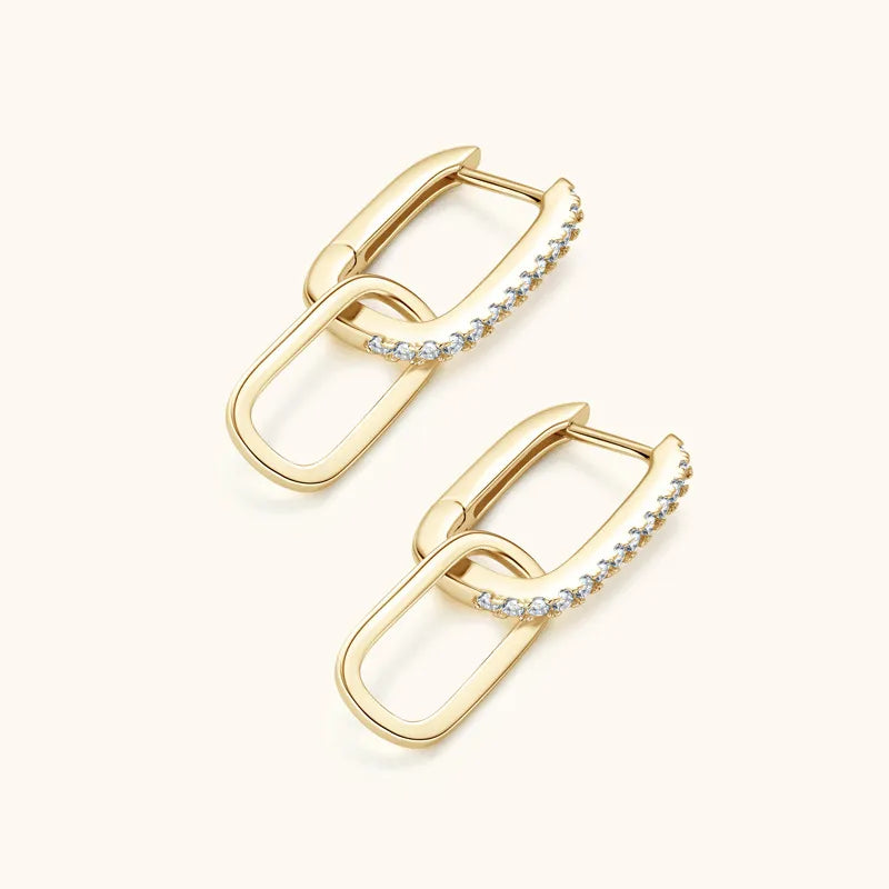 Aurelia Moissanite Paperclip Earrings
