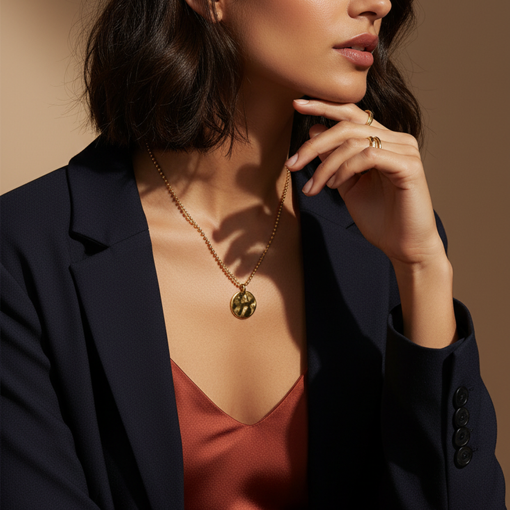 Gold Circle Coin Necklace