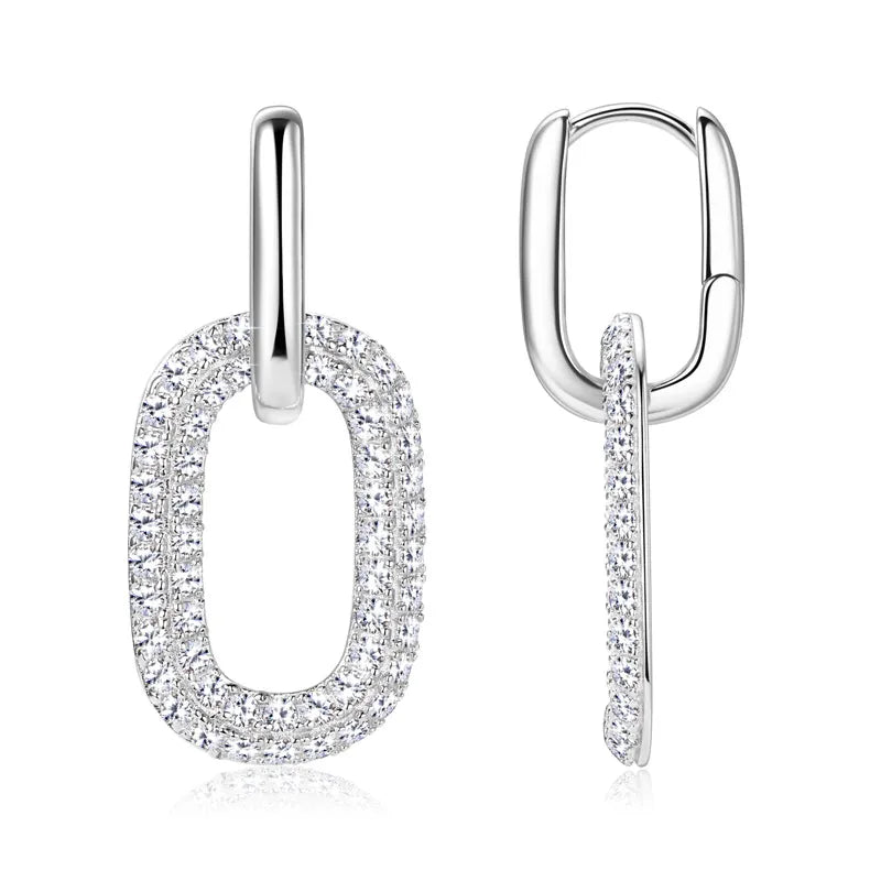 Luna 2 Carat Moissanite Link Earrings
