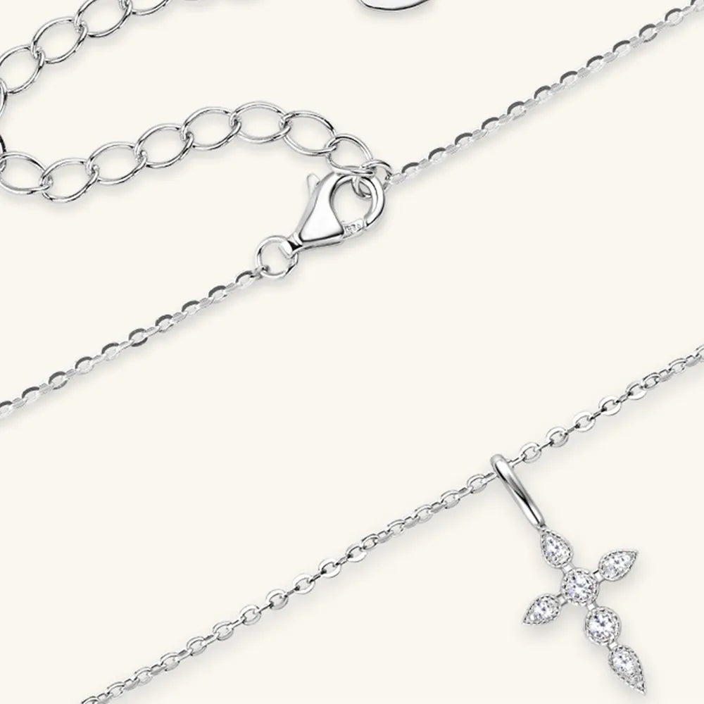 Divine Moissanite Cross Pendant Necklace