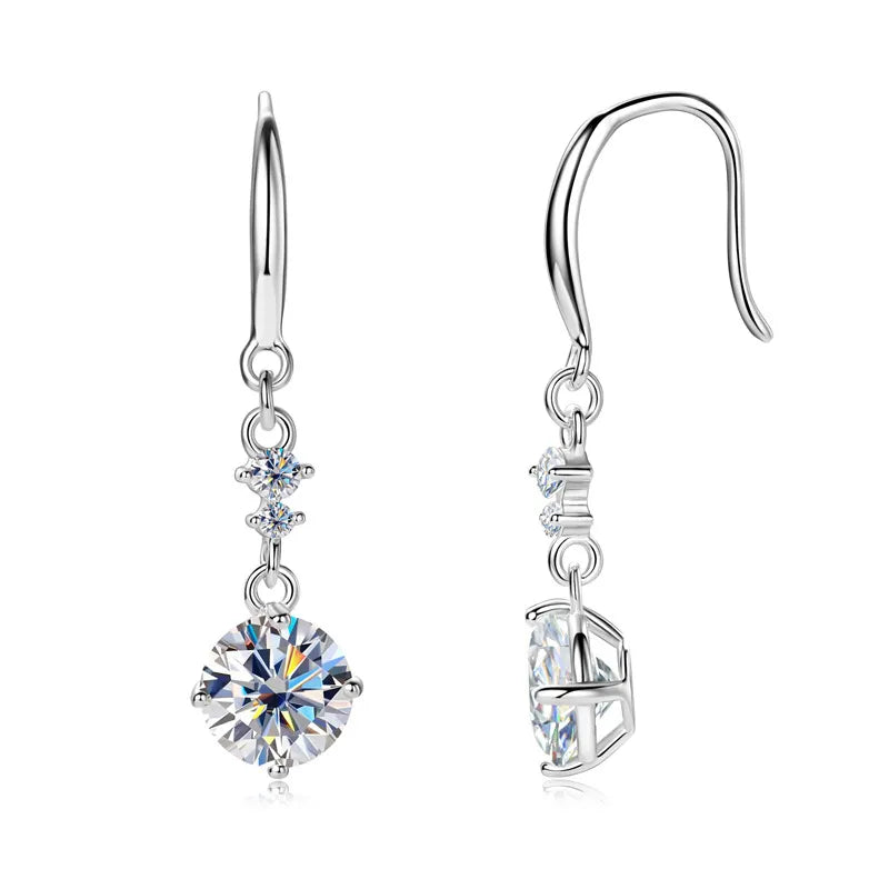 Étoile 2 Carat Moissanite Drop Earrings