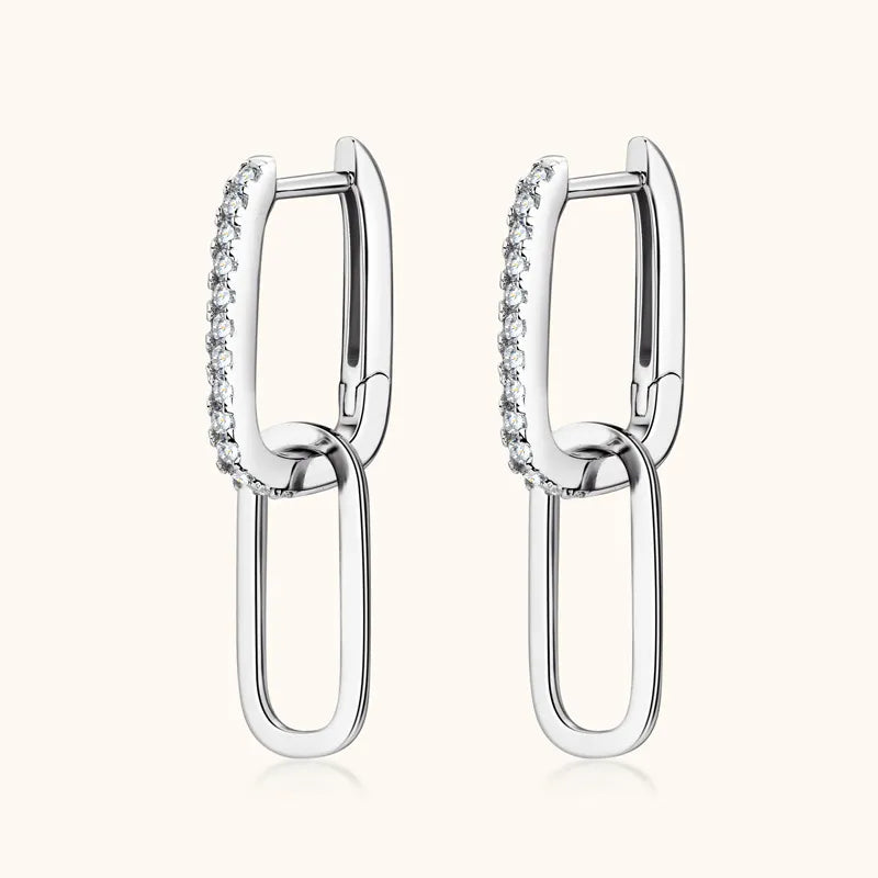 Aurelia Moissanite Paperclip Earrings