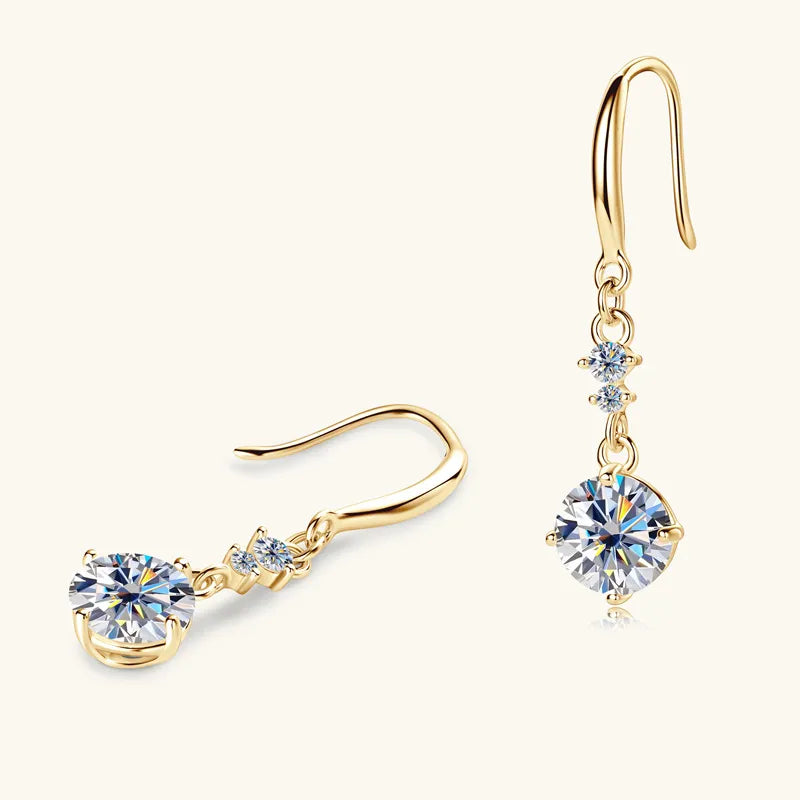 Étoile 2 Carat Moissanite Drop Earrings