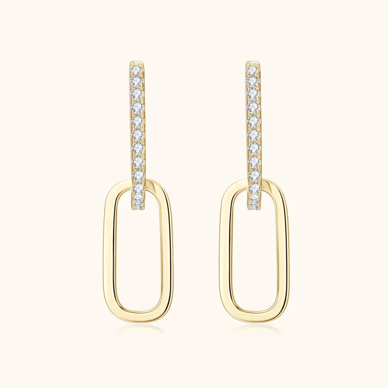 Aurelia Moissanite Paperclip Earrings