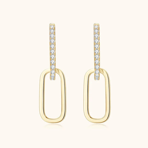 Aurelia Moissanite Paperclip Earrings
