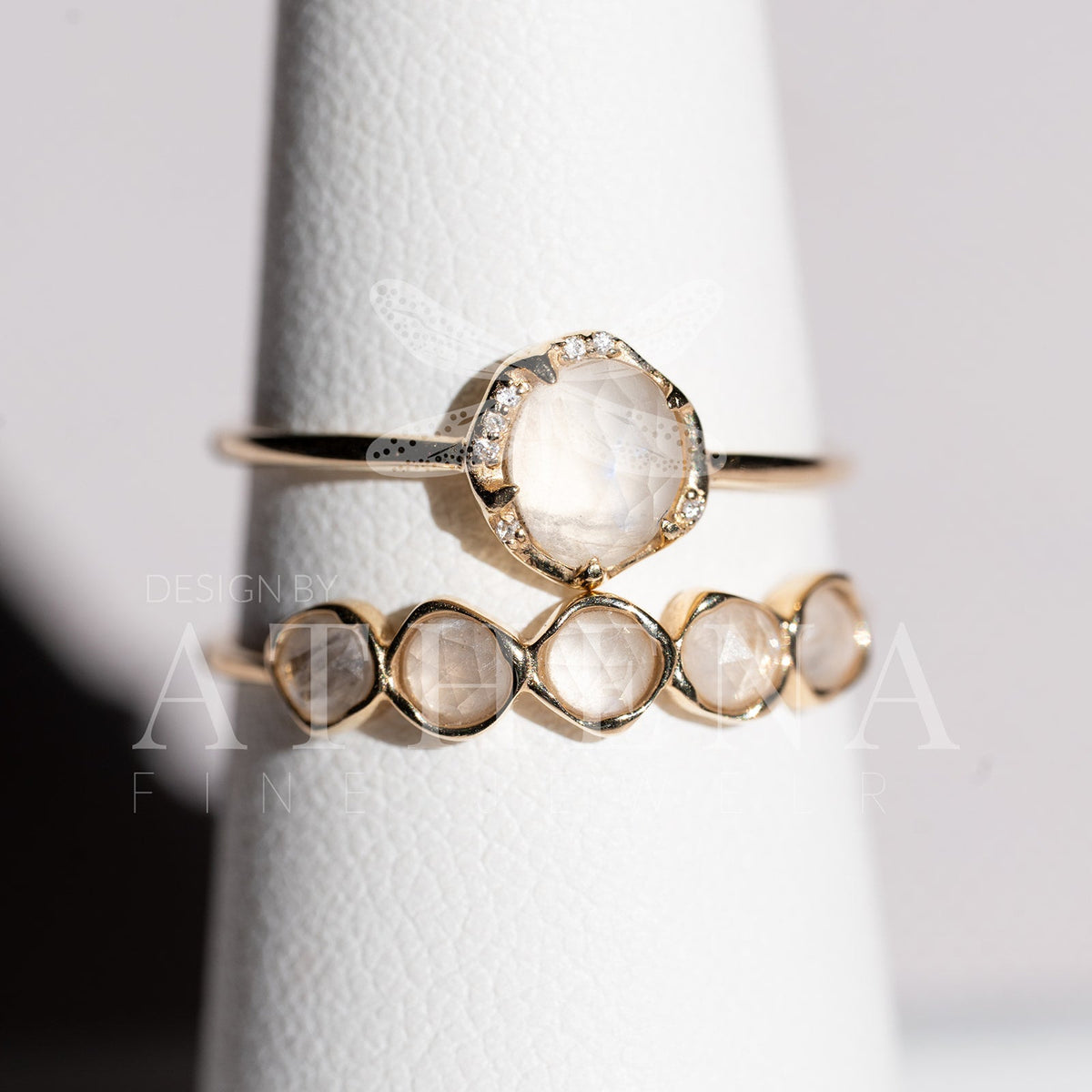 Moonstone Solitaire Ring in 14K Yellow Gold