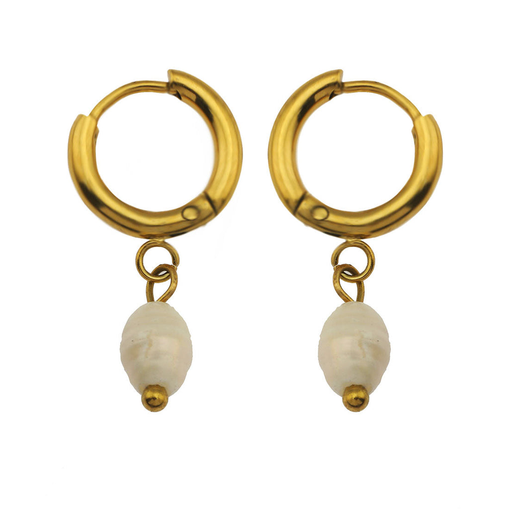 Pearl Drop Mini Hoops
