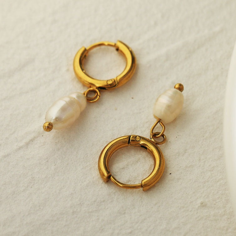 Pearl Drop Mini Hoops
