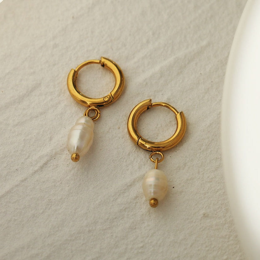 Pearl Drop Mini Hoops