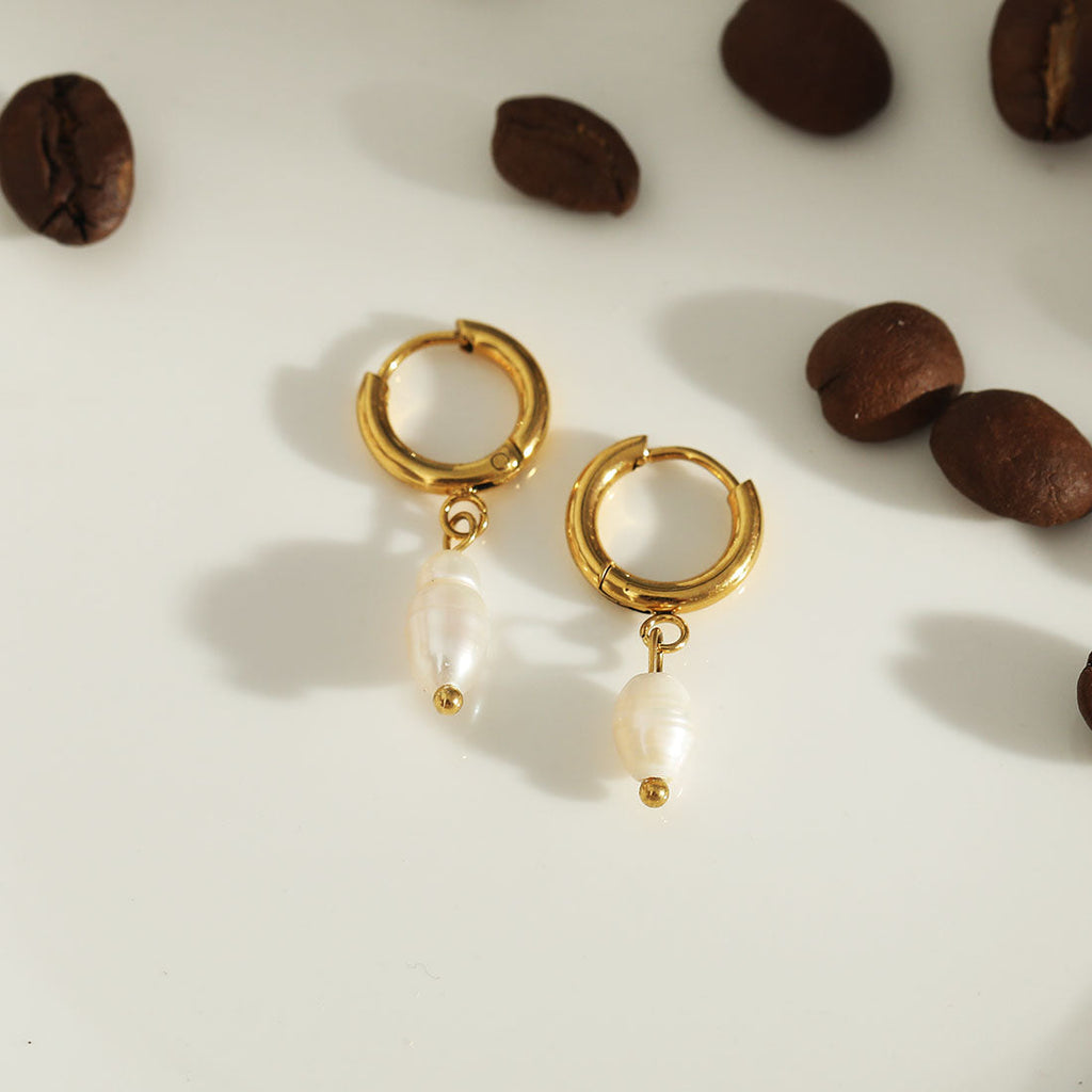 Pearl Drop Mini Hoops