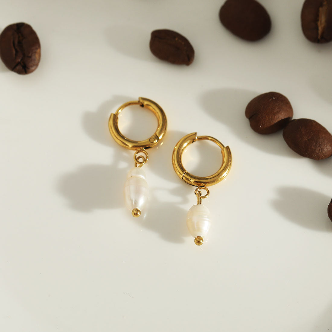 Pearl Drop Mini Hoops