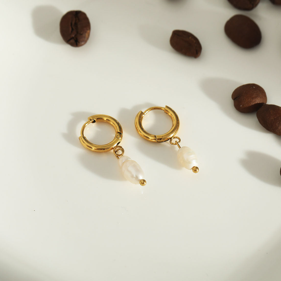 Pearl Drop Mini Hoops