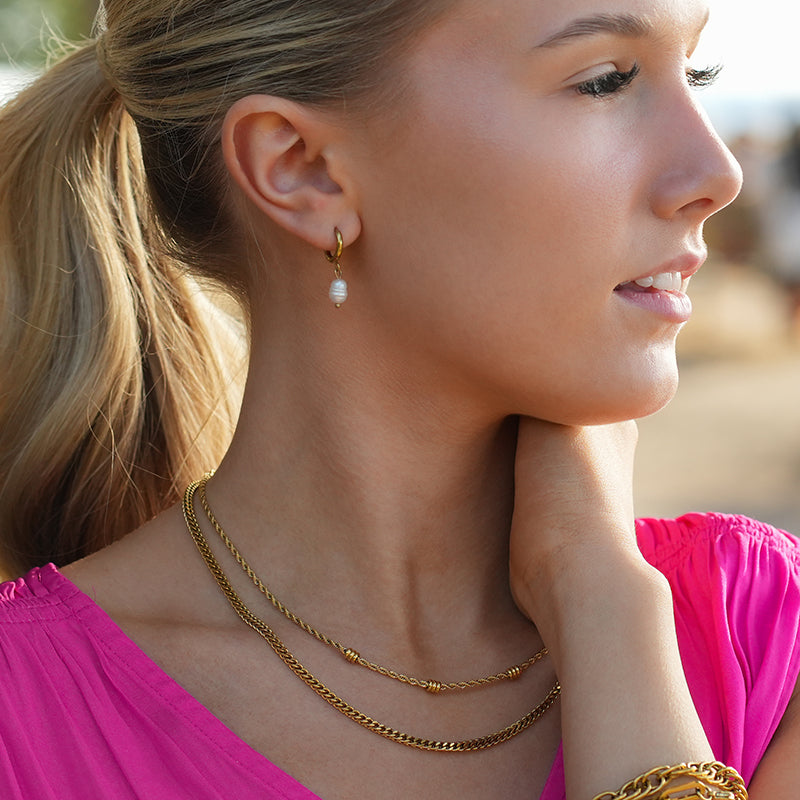 Pearl Drop Mini Hoops
