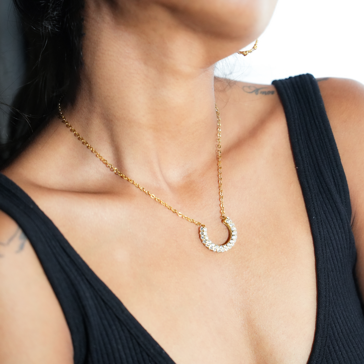 Celeste Crescent Necklace