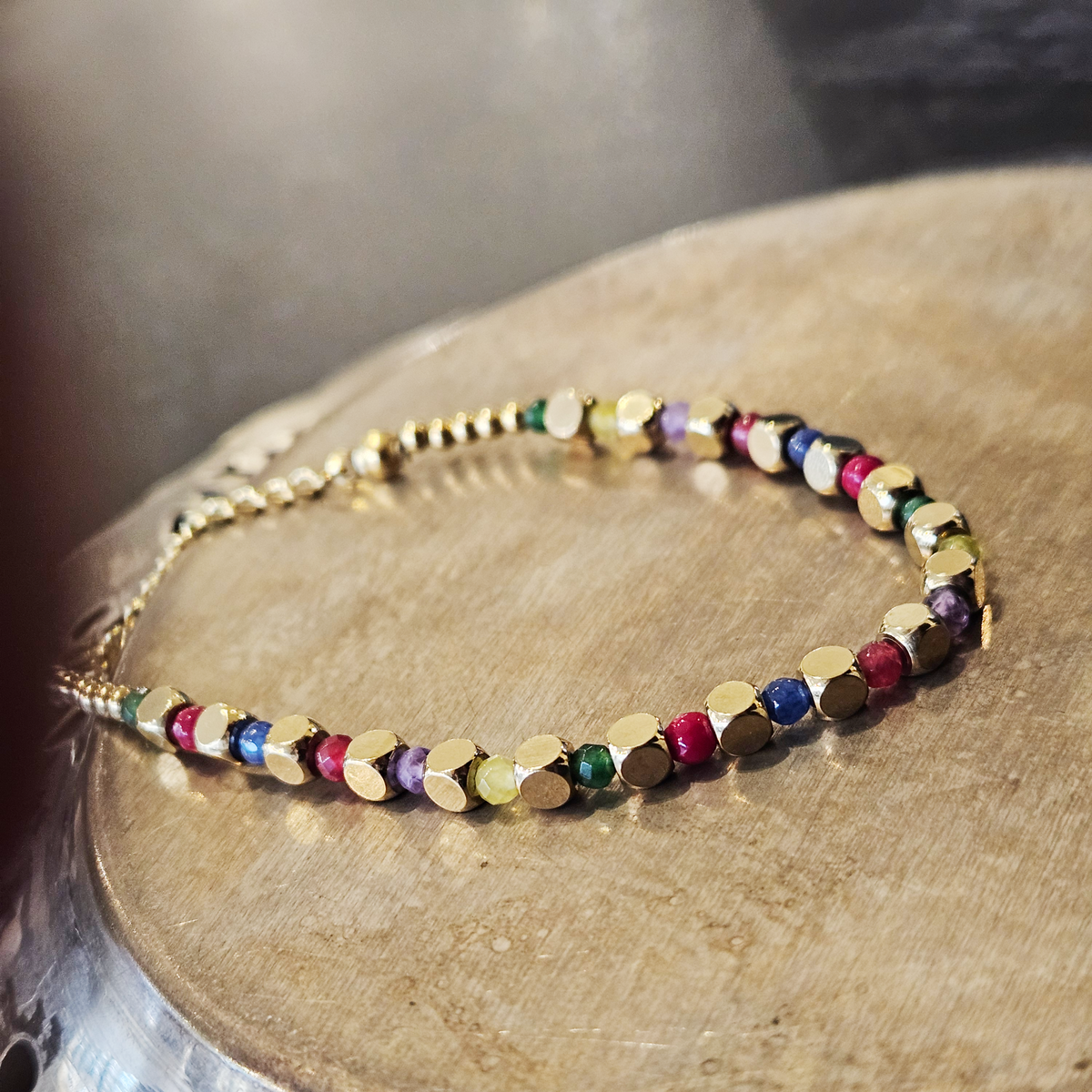 Crystal & Gold Bead Bracelet