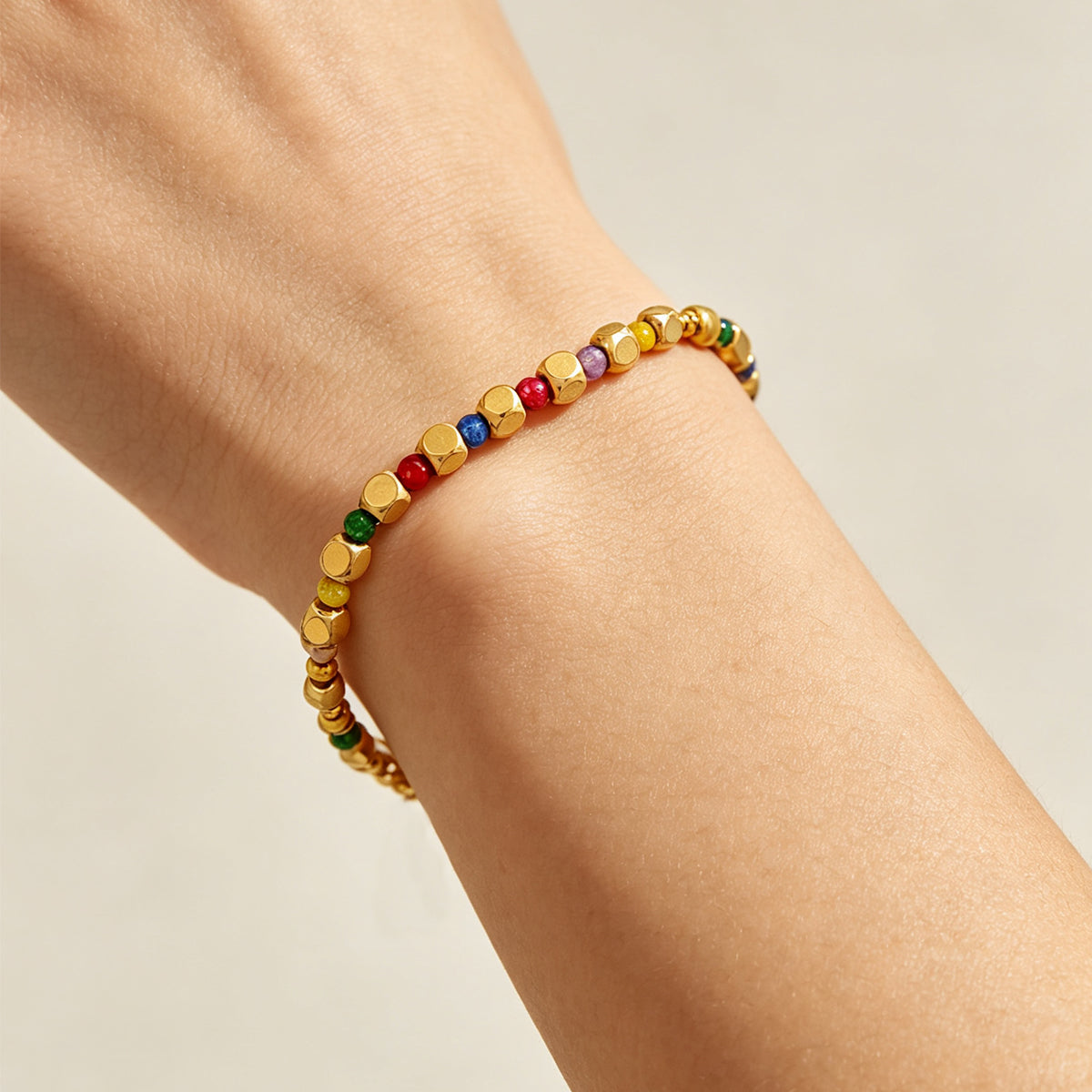 Crystal & Gold Bead Bracelet