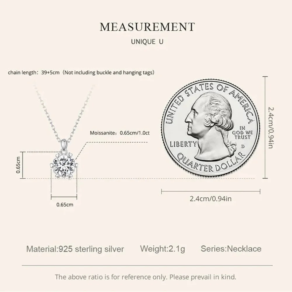 Moissanite Solitaire Pendant Necklace