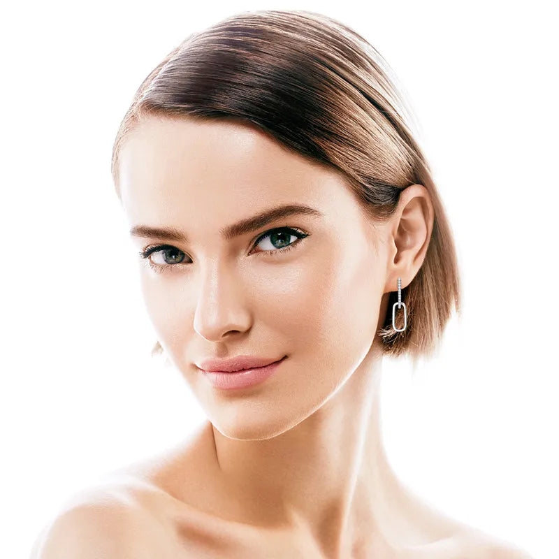 Aurelia Moissanite Paperclip Earrings