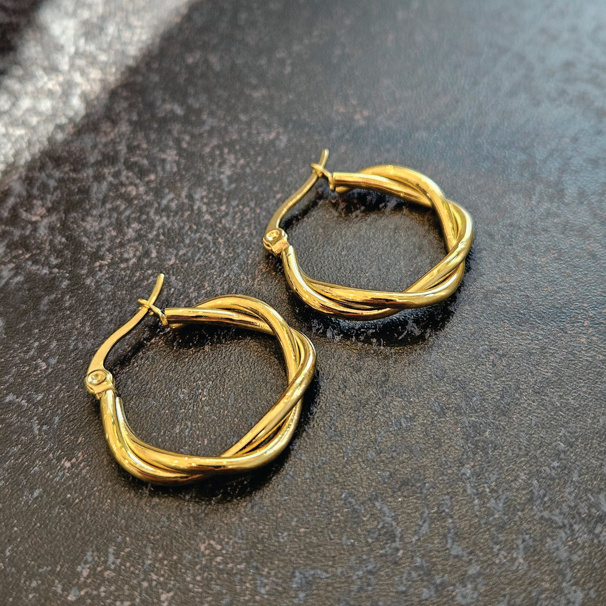Carlota Twisted Gold Hoops