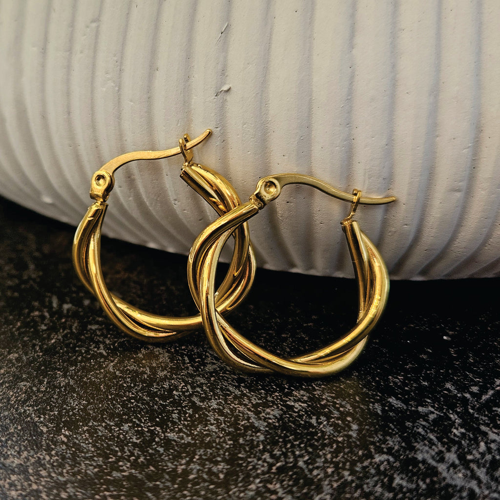 Carlota Twisted Gold Hoops