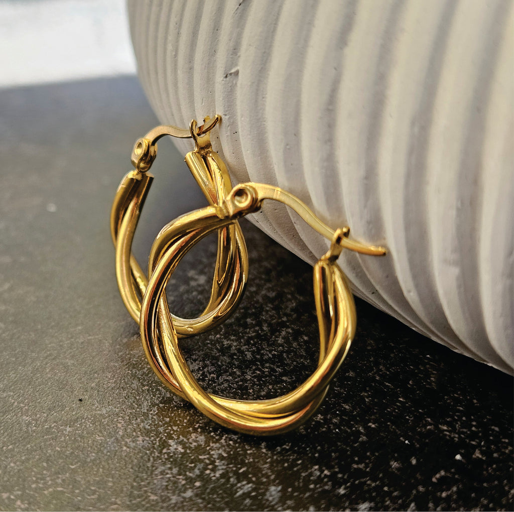 Carlota Twisted Gold Hoops