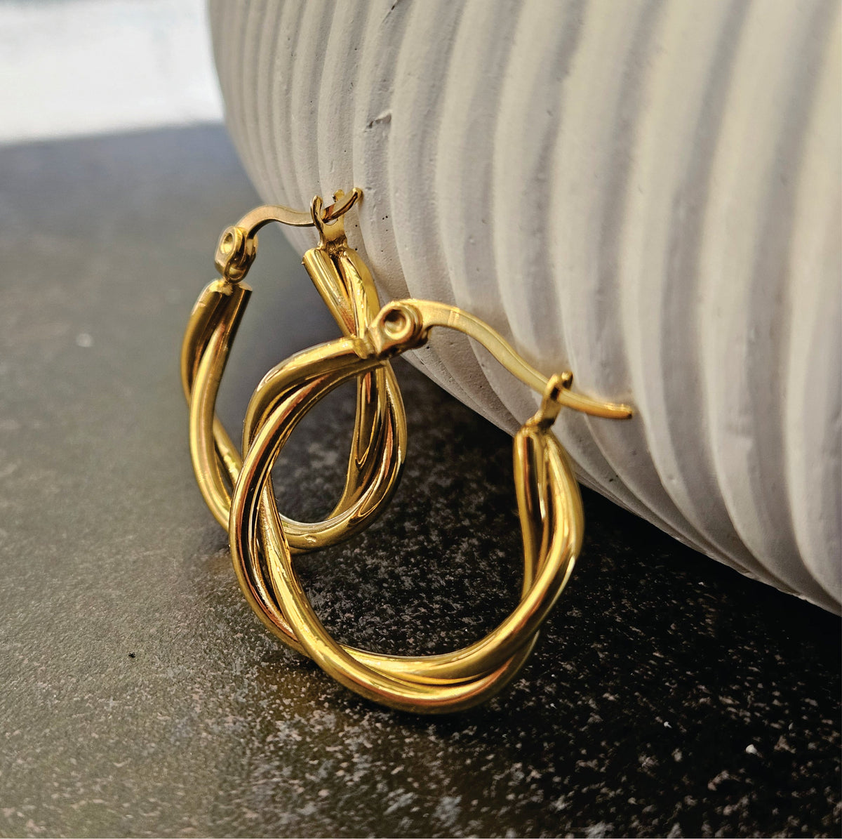 Carlota Twisted Gold Hoops