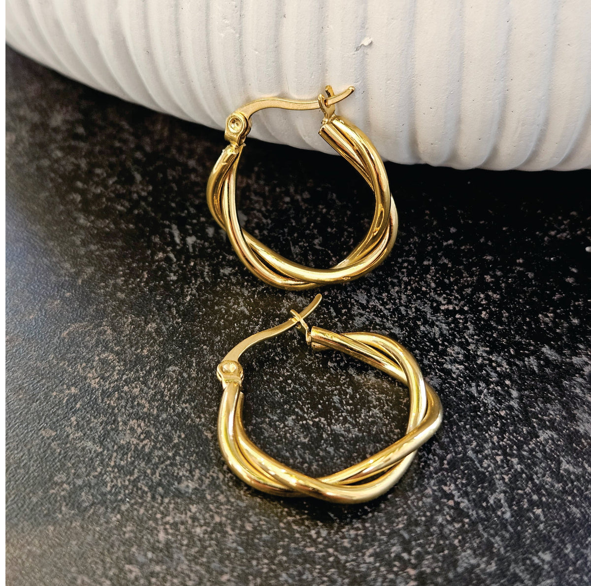 Carlota Twisted Gold Hoops