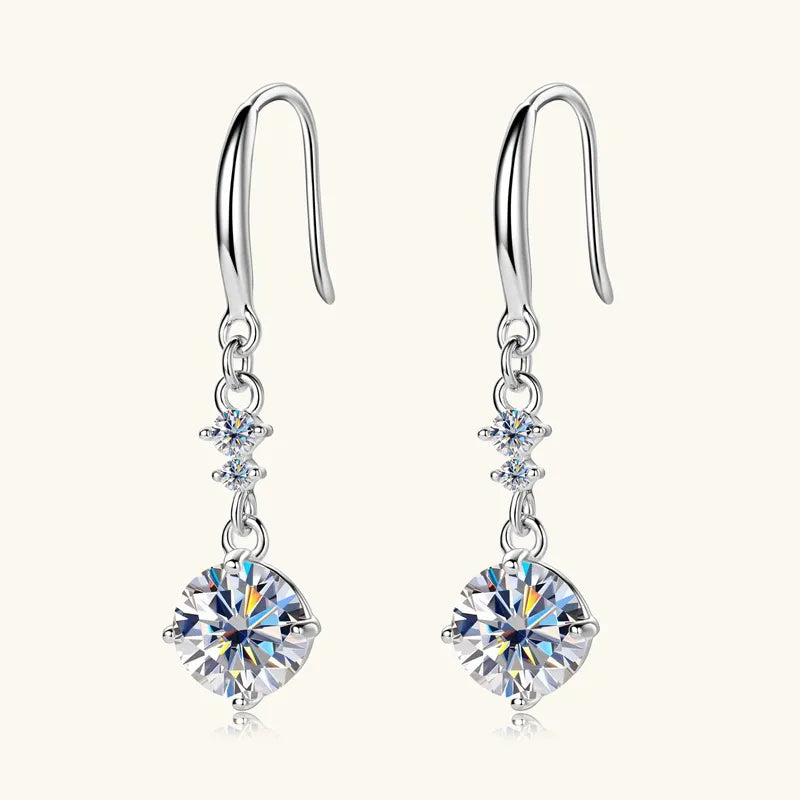 Étoile 2 Carat Moissanite Drop Earrings