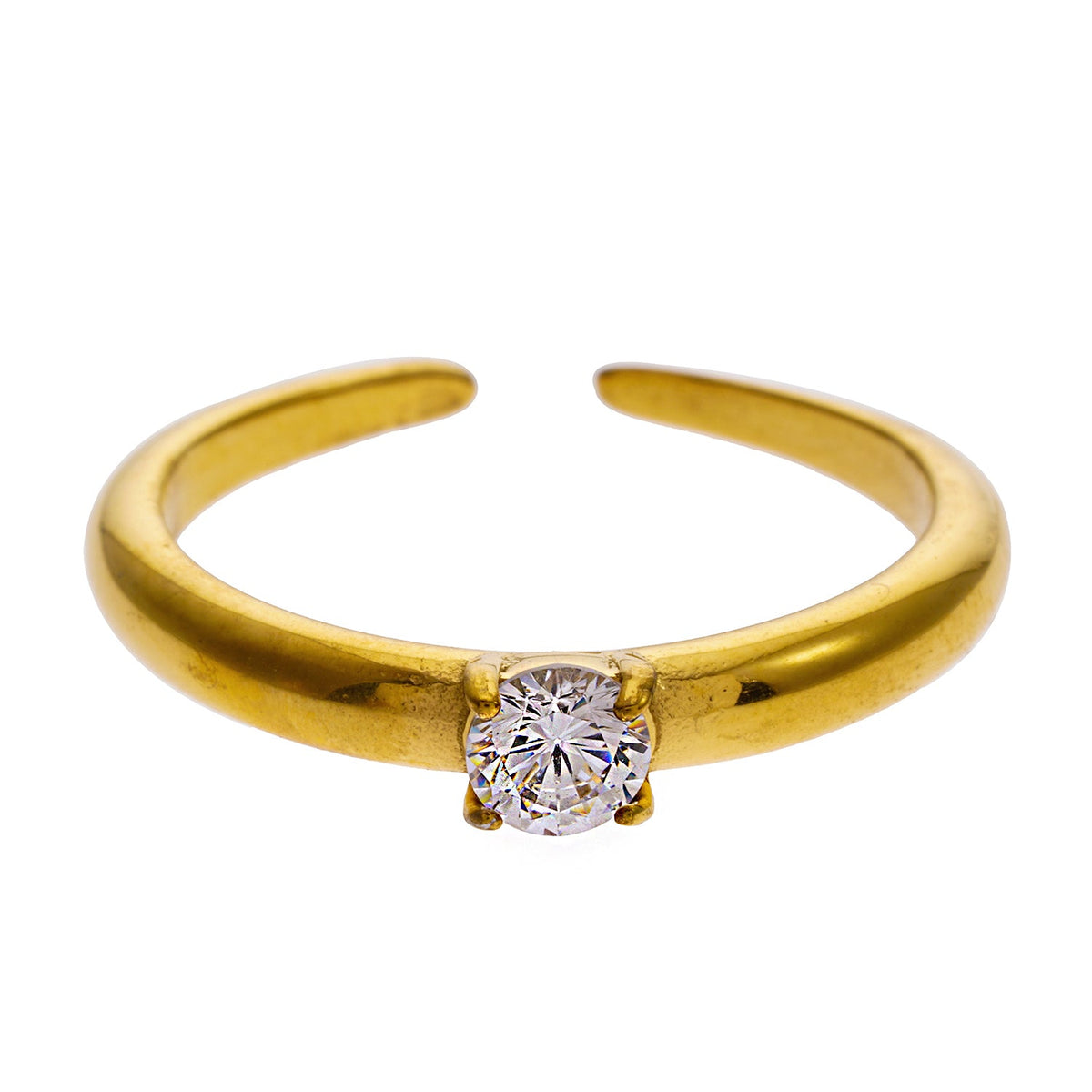 Cielo Solitaire Gold Ring