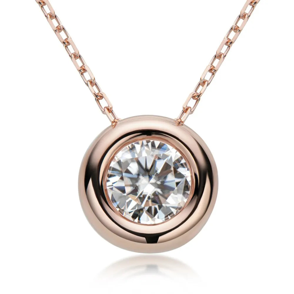 Solène 1 Carat Moissanite Bezel Necklace