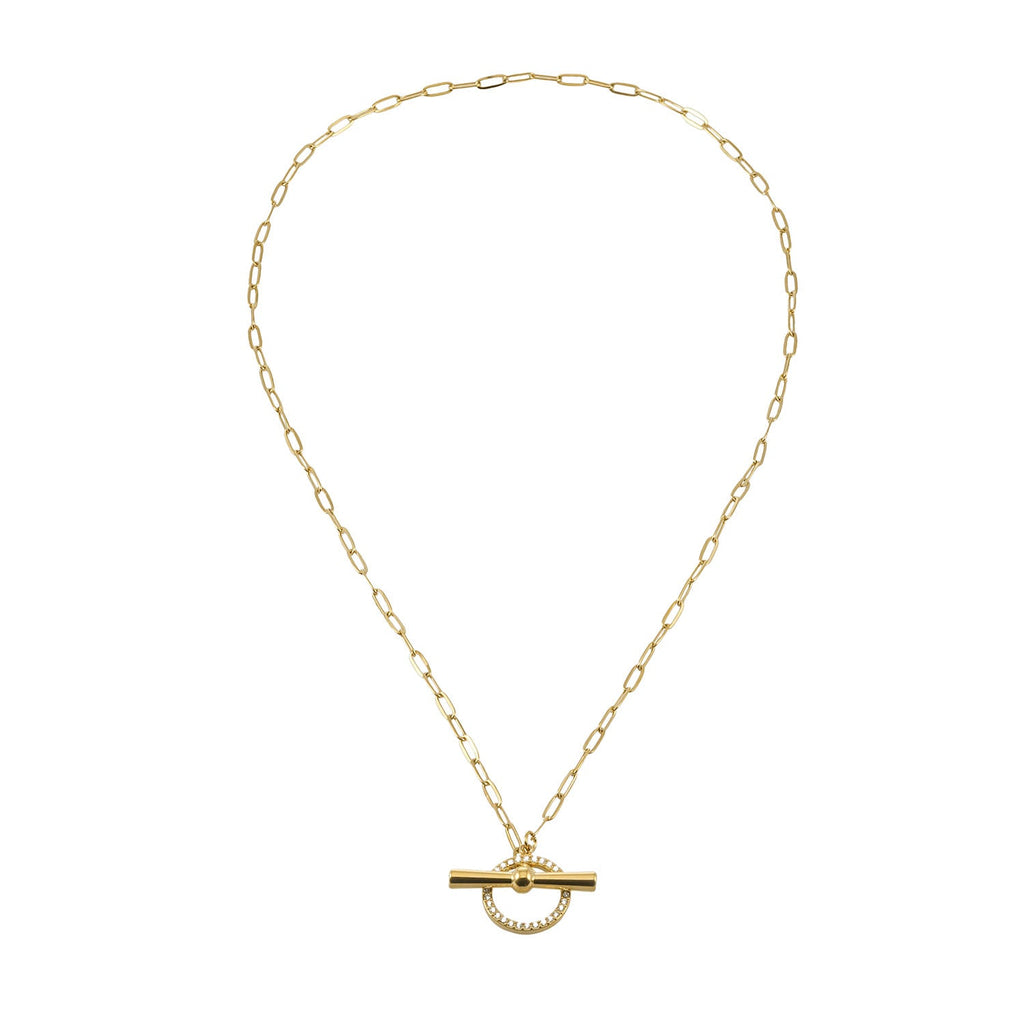 Pavé Halo Toggle Necklace