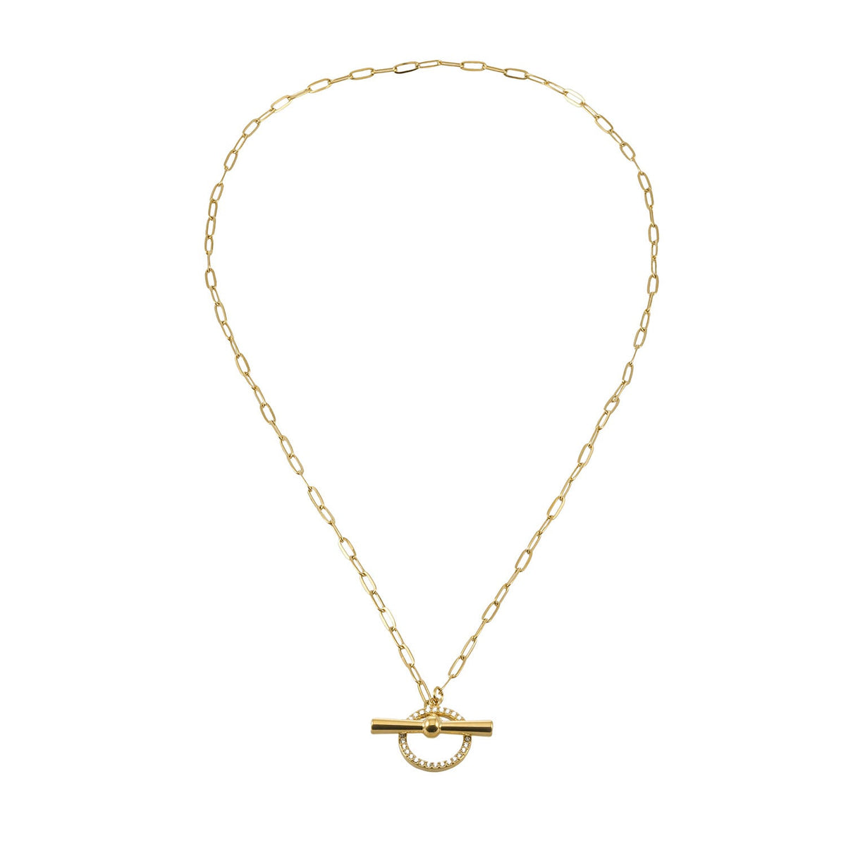 Pavé Halo Toggle Necklace