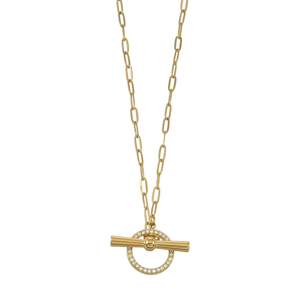 Pavé Halo Toggle Necklace