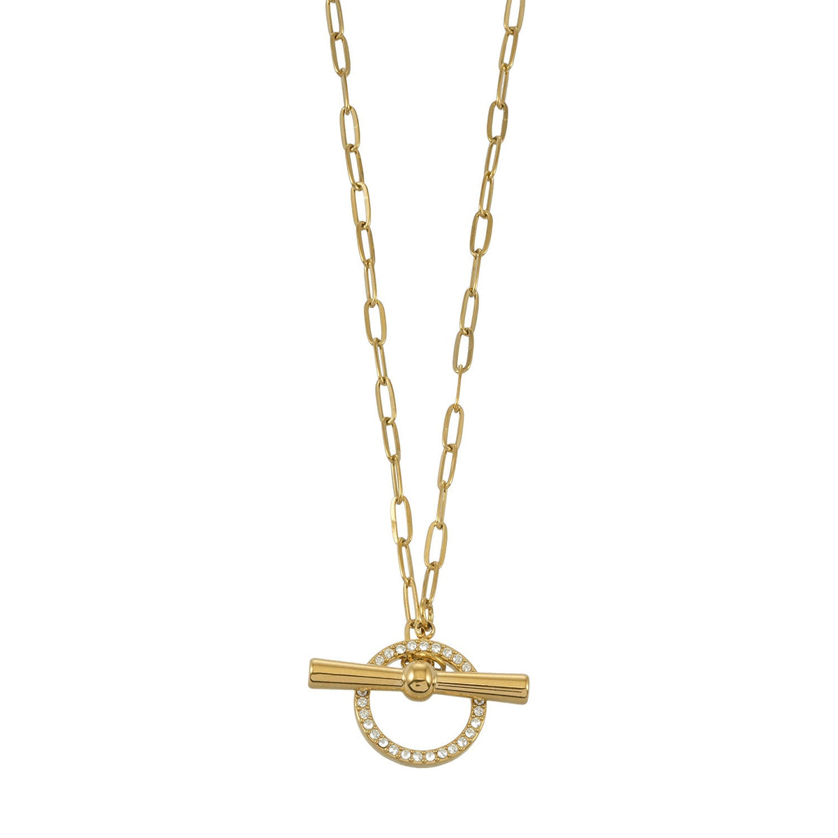 Pavé Halo Toggle Necklace