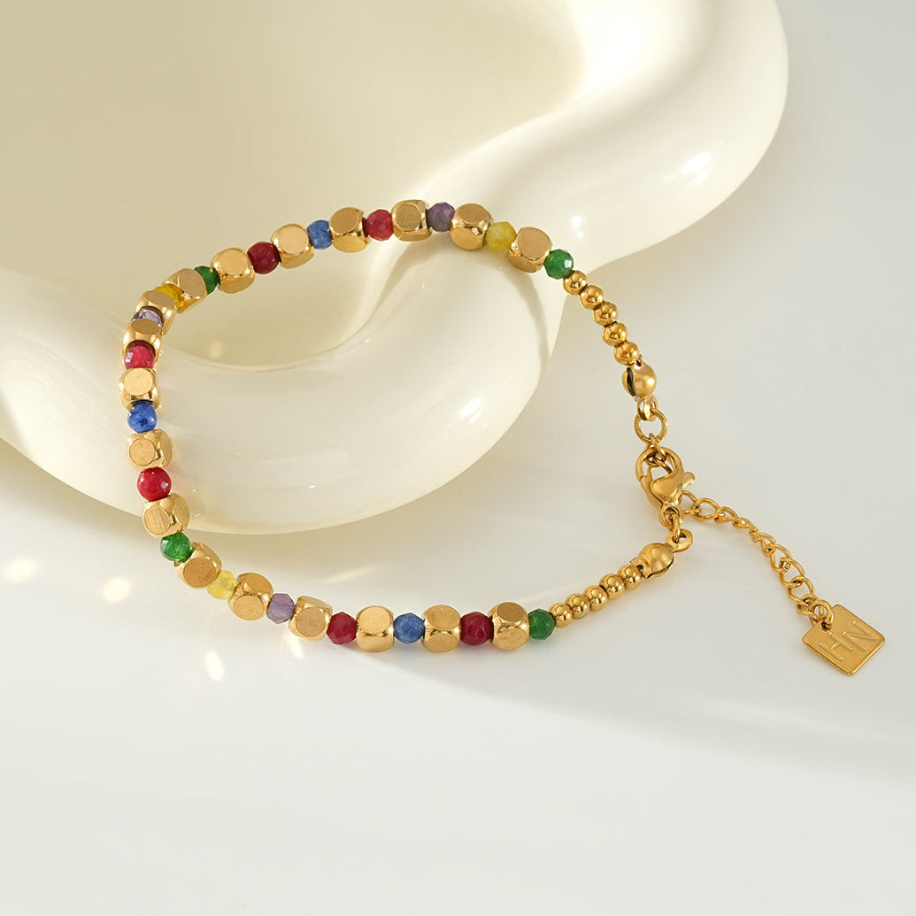 Crystal & Gold Bead Bracelet