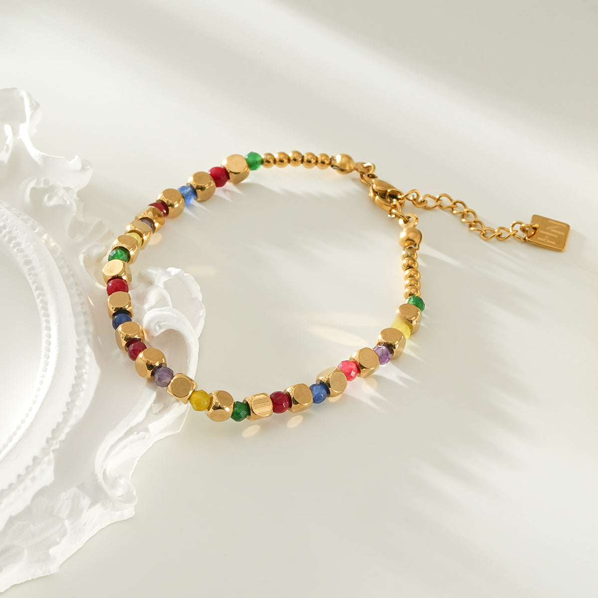 Crystal & Gold Bead Bracelet