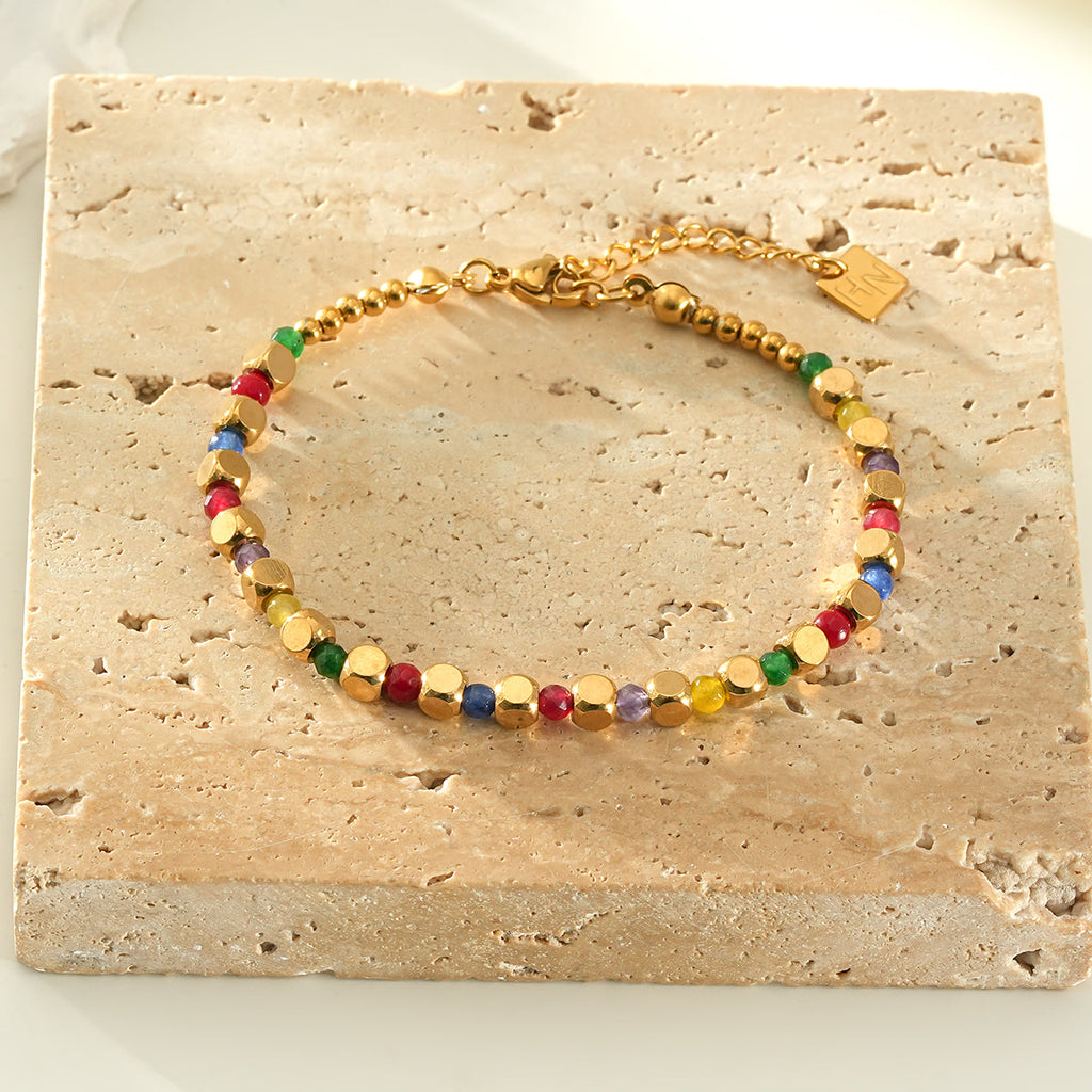 Crystal & Gold Bead Bracelet