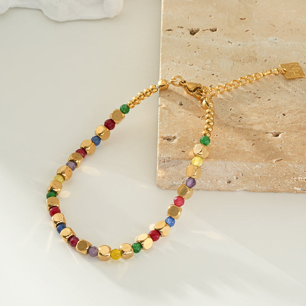 Crystal & Gold Bead Bracelet