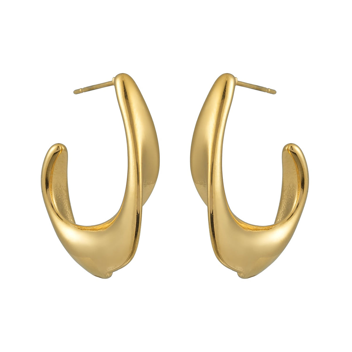 Art Deco Sculpted Hoops