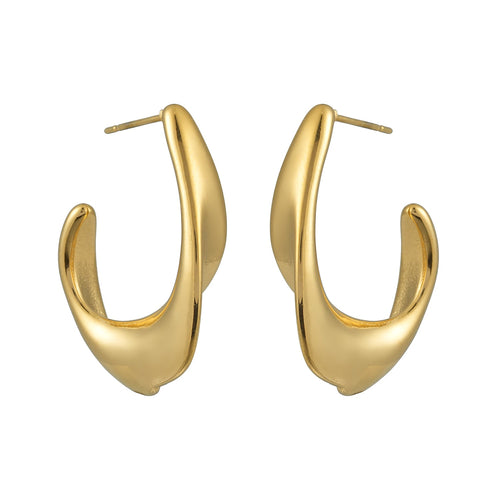 Art Deco Sculpted Hoops