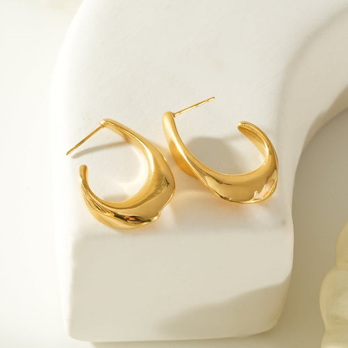 Art Deco Sculpted Hoops