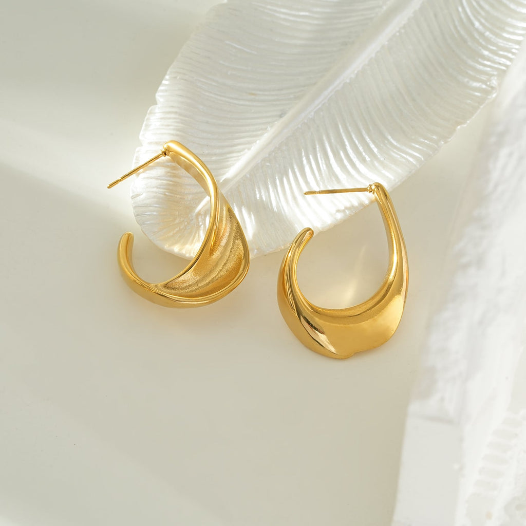 Art Deco Sculpted Hoops