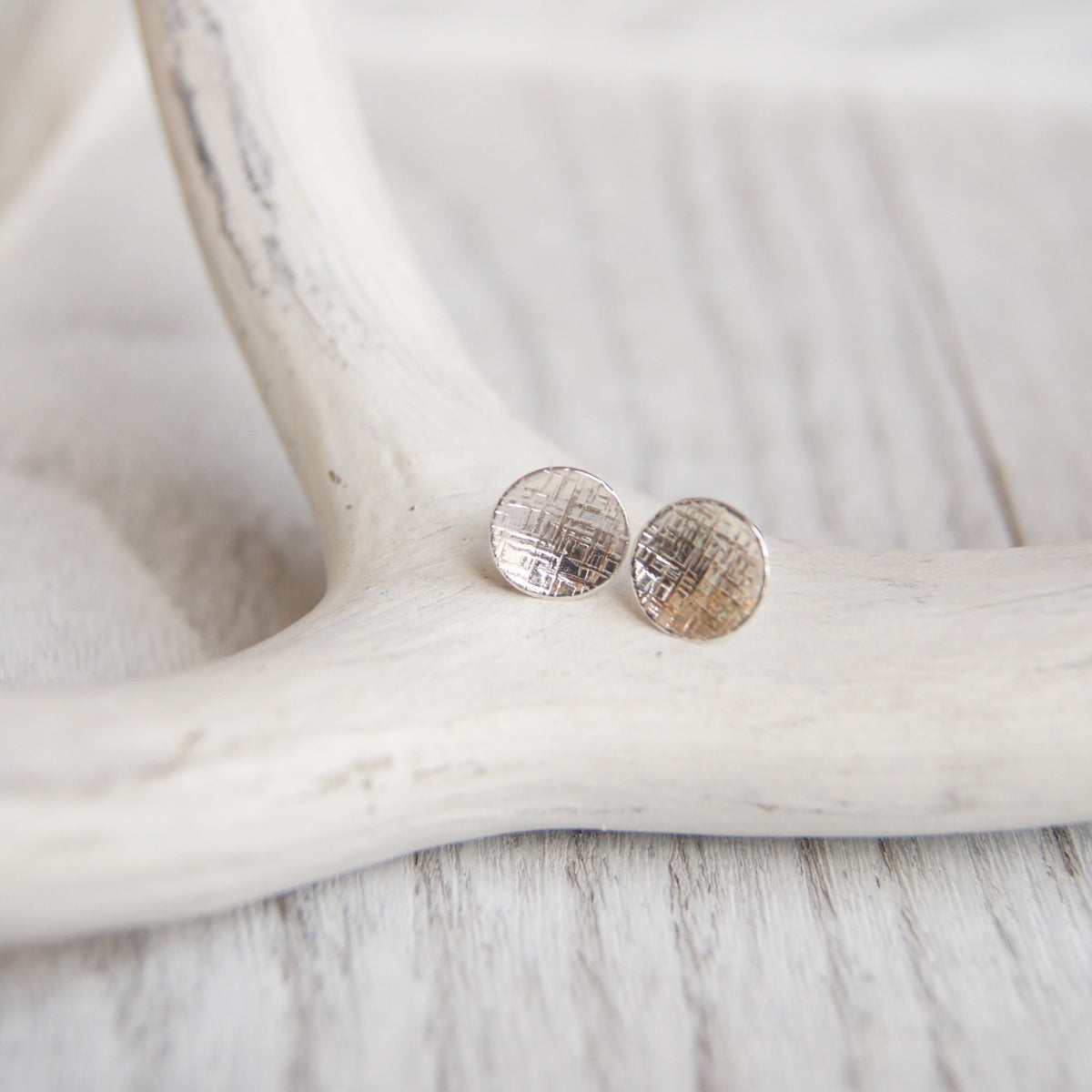 Hammered Disc Studs – 14K Gold-Filled or Sterling Silver