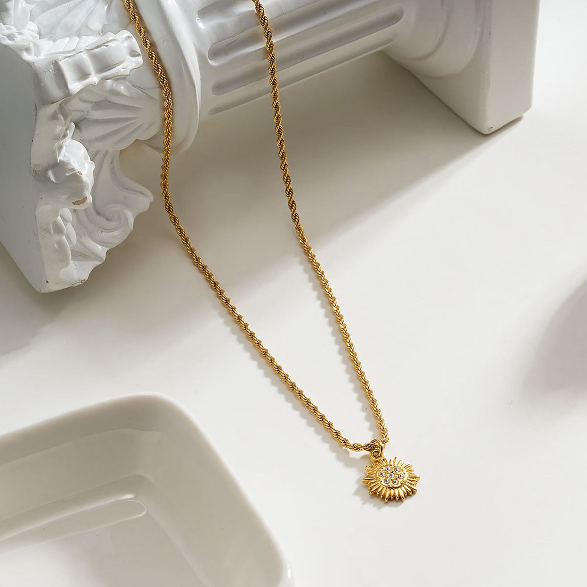 Radiant Sun Rope Chain Necklace