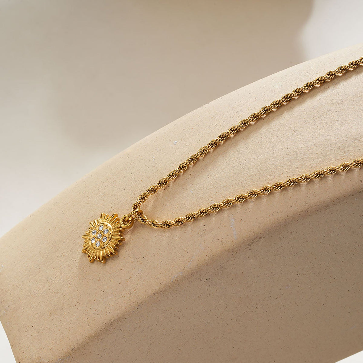 Radiant Sun Rope Chain Necklace