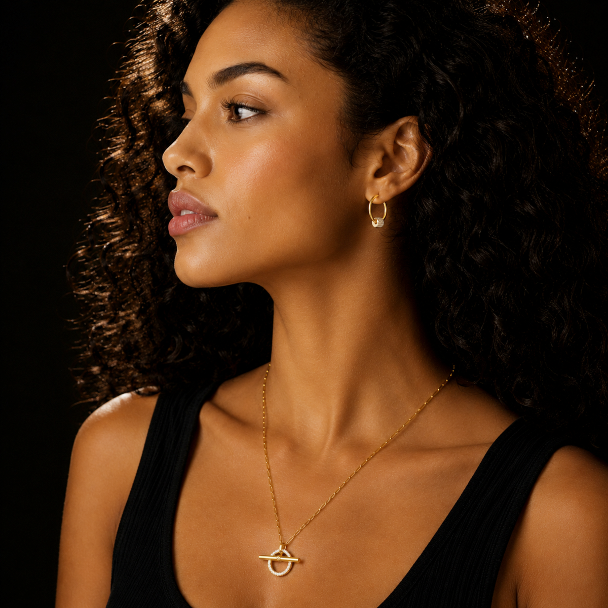 Pavé Halo Toggle Necklace