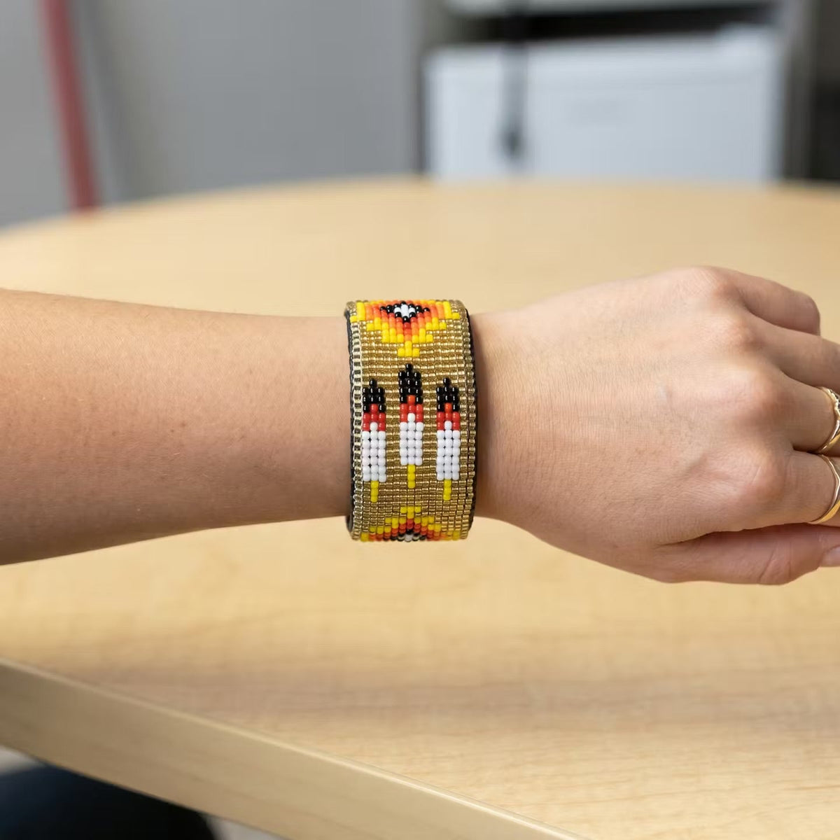 Golden Beaded Cuff